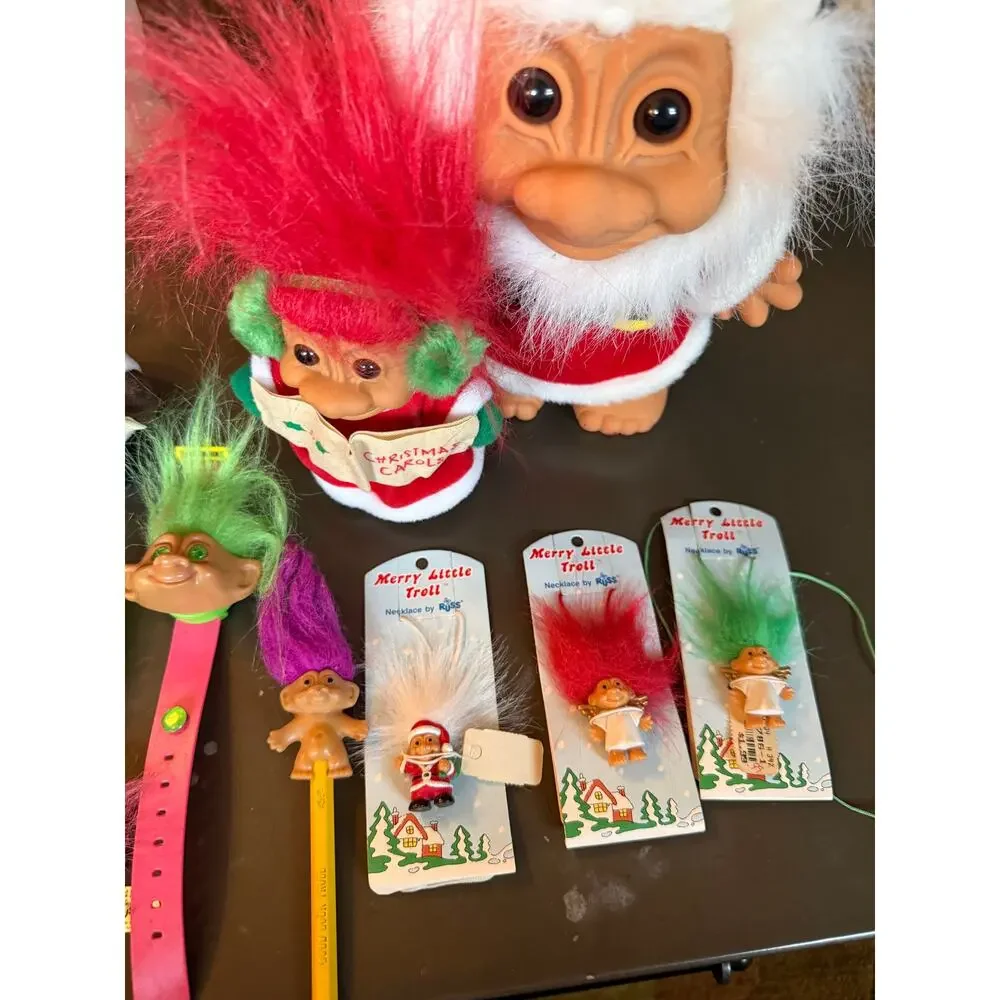 13 Vintage Russ Troll Christmas Dolls Santa Mrs Clause Carolers Large 8